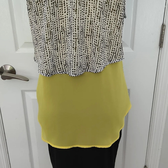 BCX Black, White, & Yellow Sheer Top - Picture 9 of 13